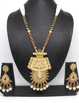 Multicolor Pure Brass with Rajwadi Polish Necklace