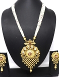 Pure Brass with Stone Rajwadi Polish Necklace