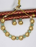 Pure Brass with Rajwadi Polish Teal Green Necklace 