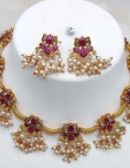 Copper Necklace With Ruby Stone 