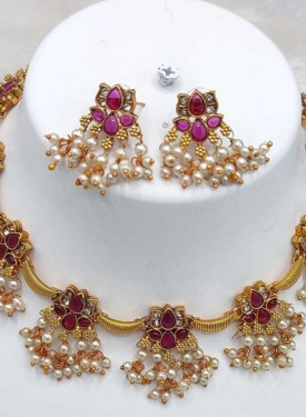 Copper Necklace With Ruby Stone 