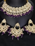 Gold Polish Stonework Necklace in Wine