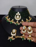 Green Parel & Stonework Choker Set