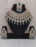 Blue Stonework Necklace Set