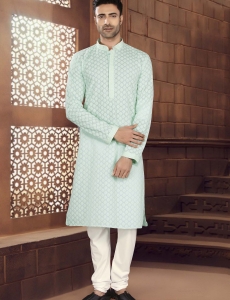 Mint Chikankari Kurta Pajama 