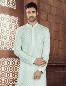 Mint Chikankari Kurta Pajama 