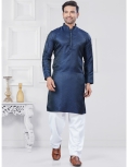 Traditional Navy Blue Kurta Pajama Set 