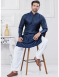 Traditional Navy Blue Kurta Pajama Set 