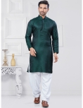 Men's Green Jacquard Kurta Pajama Set
