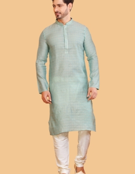 Sea Green Jacquard Kurta Pajama 
