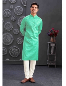 Traditional Pista Green Kurta Pajama Set