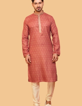 Dusty Pink Flower Butti Kurta Pyjama