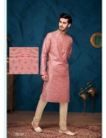 Men’s Dusty Pink Jacquard Ethnic Kurta