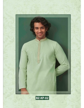 Men’s Light green Textured Ethnic Kurta set