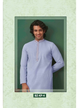 Men’s Light blue Textured Ethnic Kurta set