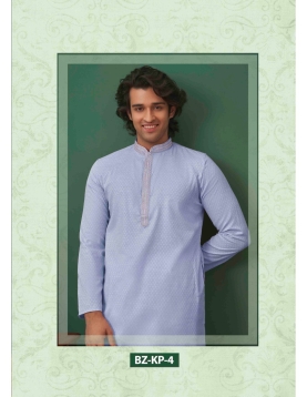 Men’s Light blue Textured Ethnic Kurta set