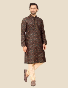 Men Multi Digital Print Kurta Pajama Set
