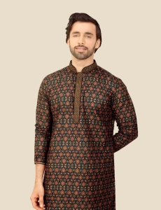 Men Multi Digital Print Kurta Pajama Set