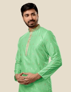 Men Green Kurta Pajama Set