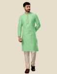 Men Green Kurta Pajama Set