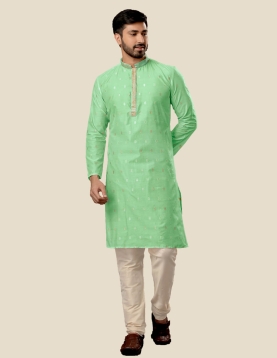 Men Green Kurta Pajama Set