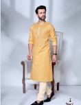 Yellow Embroidered Kurta Pyjama