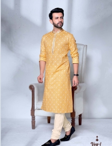 Yellow Embroidered Kurta Pyjama