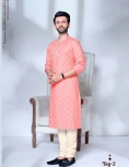 Pink Embroidered Kurta Pyjama