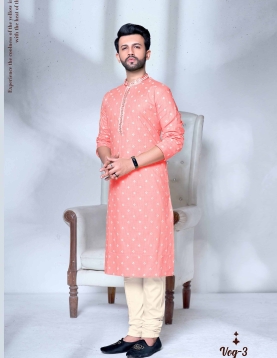 Pink Embroidered Kurta Pyjama