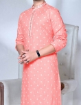 Pink Embroidered Kurta Pyjama