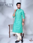 Sea Green Embroidered Kurta Pyjama