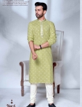 Green Embroidered Kurta Pyjama