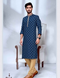 Blue Embroidered Kurta Pyjama