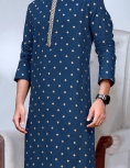 Blue Embroidered Kurta Pyjama