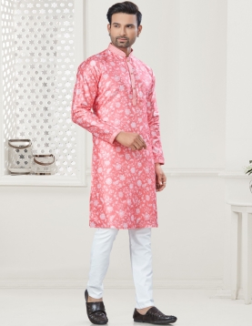 Men's Digital Print Kurta Pajama Set