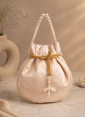Peach Pearl Work Potli 