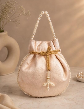 Peach Pearl Work Potli 