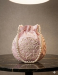 Pink Potli bag With Pearl Work