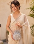 Grey Pearl Work Potli Bag