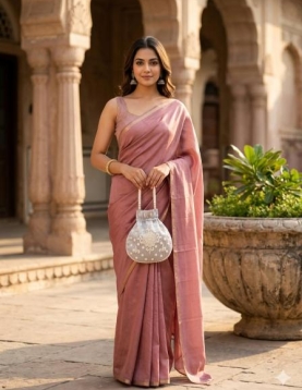 Grey Pearl Work Potli Bag