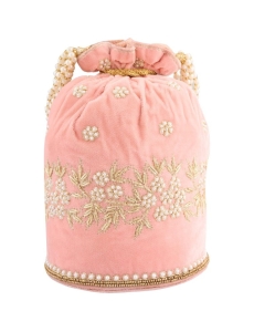 Peach Cylindrical Shaped Potli