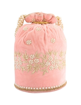 Peach Cylindrical Shaped Potli