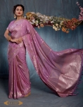 Bright Orchid Pink Jacquard Saree with Floral Pallu