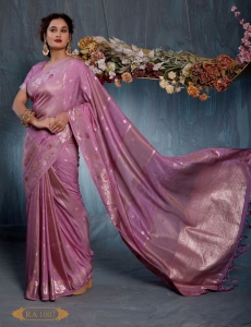 Bright Orchid Pink Jacquard Saree with Floral Pallu