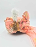 Kota Doria Silk Wedding Turban in Pink and Magenta with Floral work