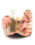 Kota Doria Silk Wedding Turban in Pink and Magenta with Floral work