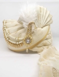 Chanderi Silk Turban Safa in Cream 