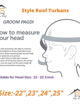 Embroidered Polyester and Satin Turban Safa in Off White and Pink