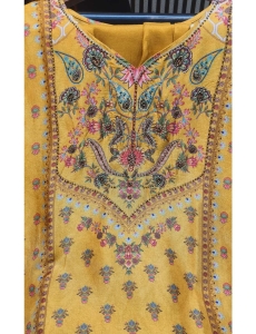 Mustard Yellow Printed Suit Set