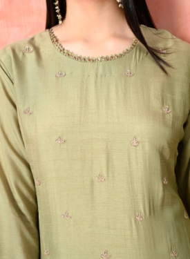 Desi India Women's Light Green Embroidered Salwar Suit Set, Traditional Ethnic Wear with Dupatta